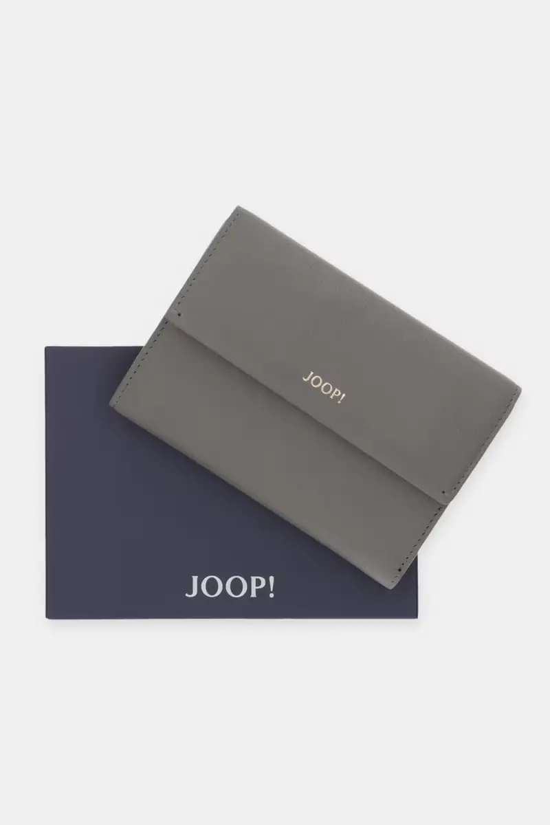 portafoglio in pelle Grigio miniatura 5