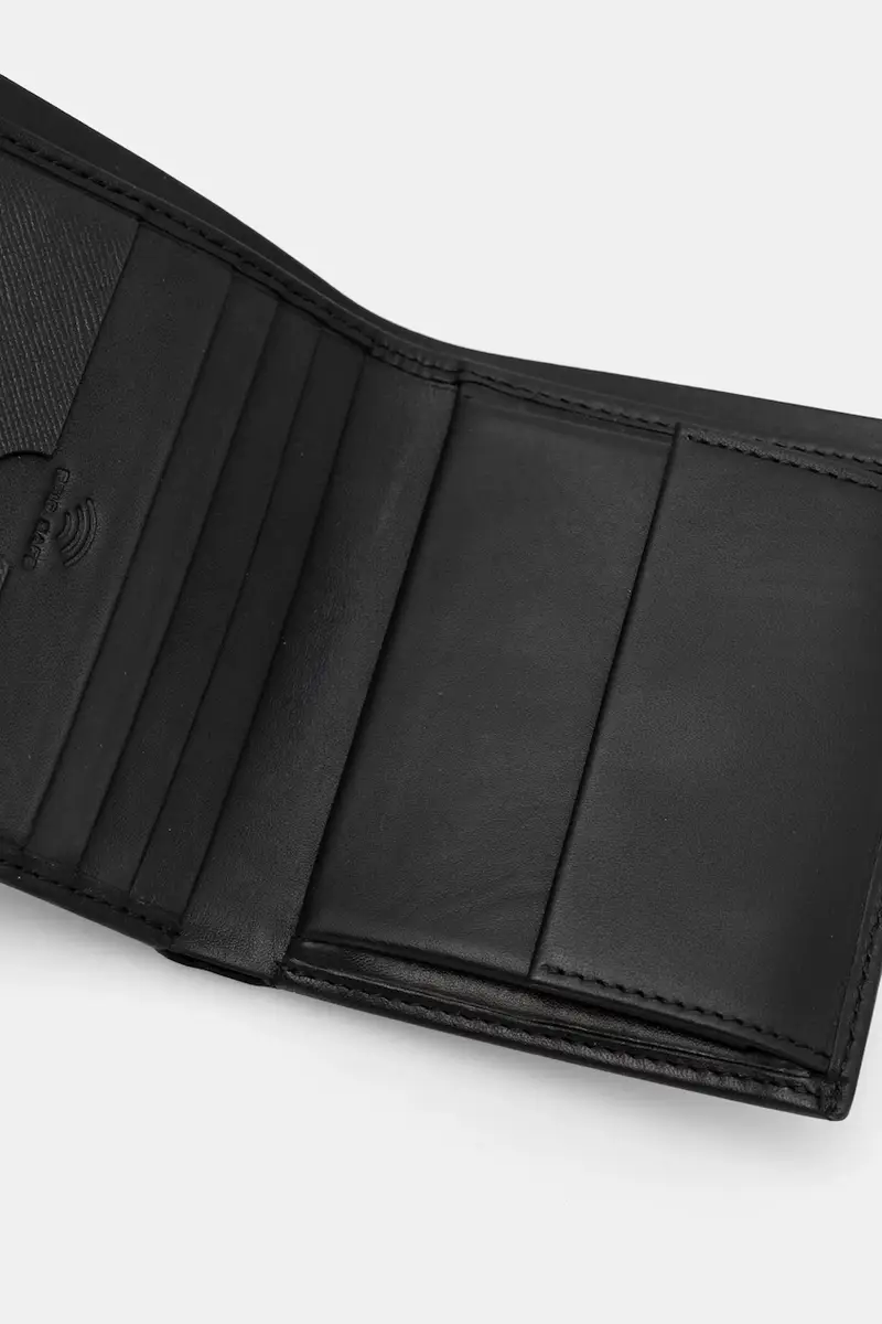 portafoglio in pelle Nero miniatura 3