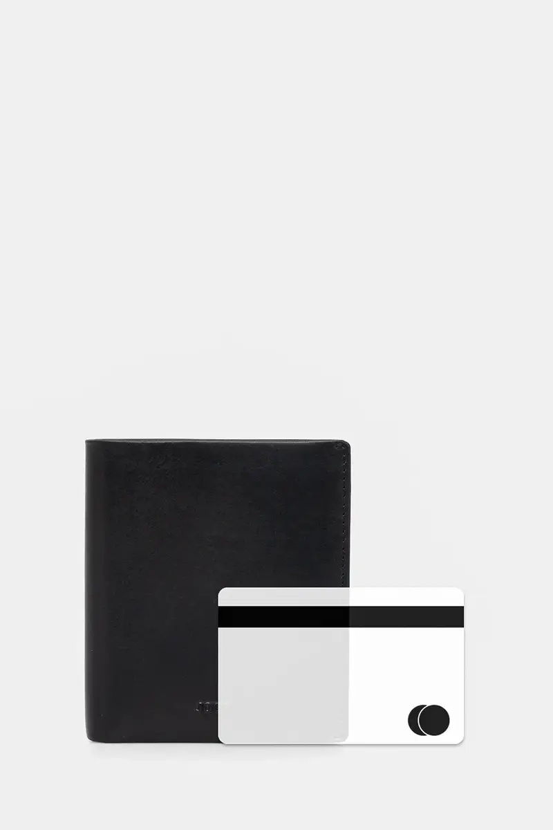 portafoglio in pelle Nero miniatura 5
