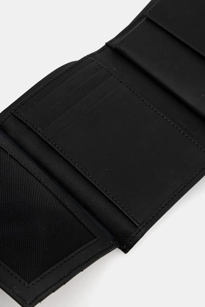portafoglio in pelle Nero miniatura 3