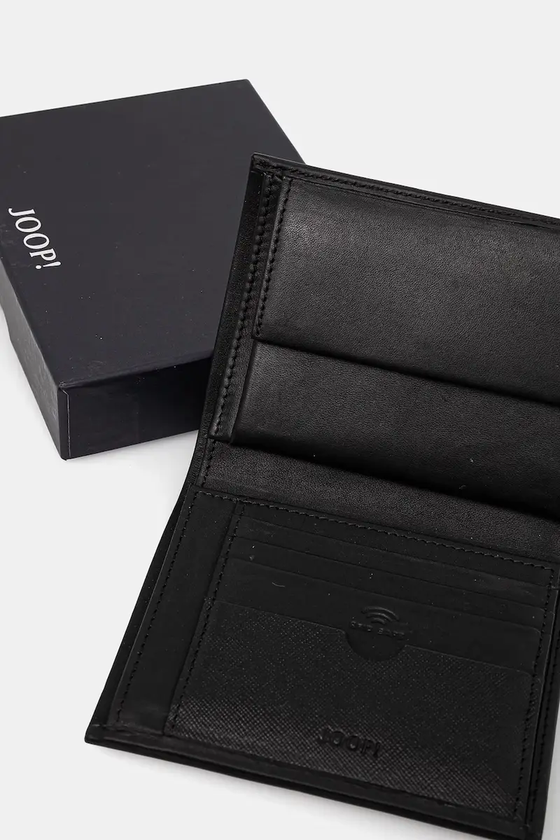 portafoglio in pelle Nero miniatura 4