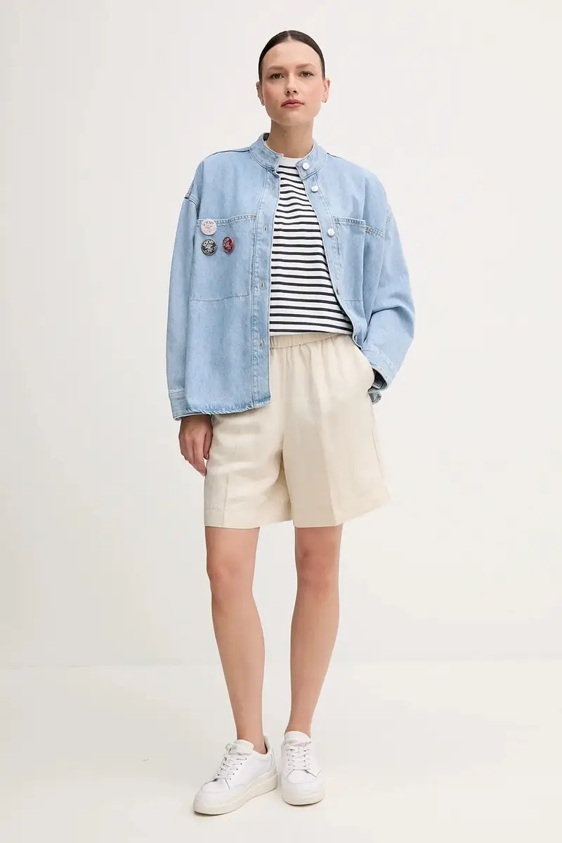 t-shirt in cotone colore blu navy 30046131 miniatura 2