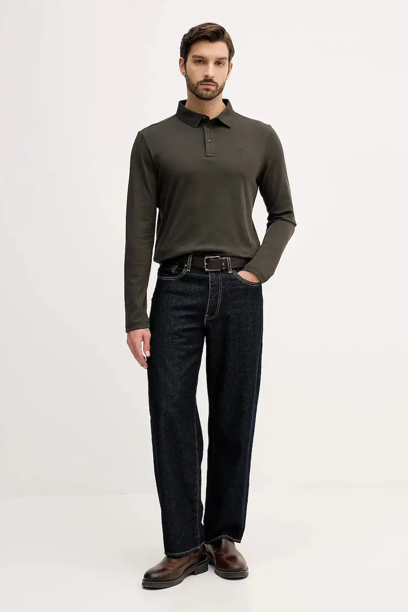 top a maniche lunghe in cotone colore verde 30047432 miniatura 2