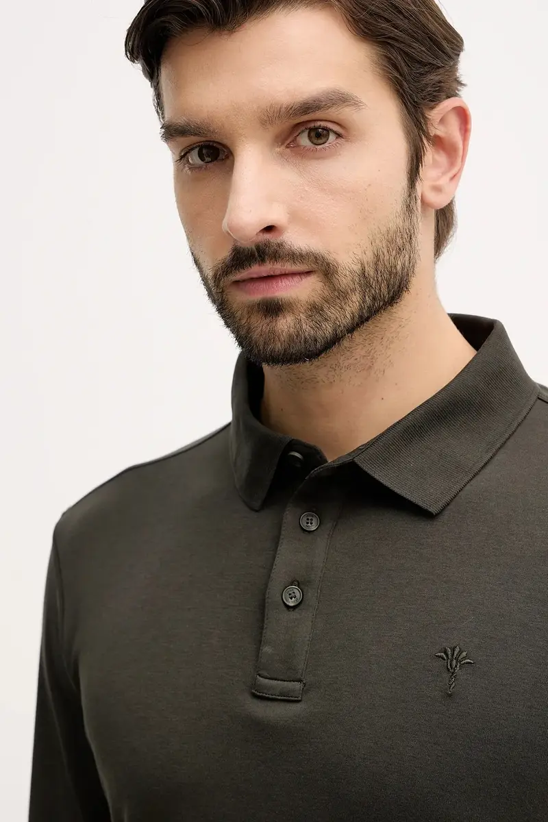 top a maniche lunghe in cotone colore verde 30047432 miniatura 4