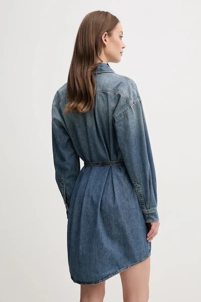 vestito in cotone colore blu 30046673 miniatura 3