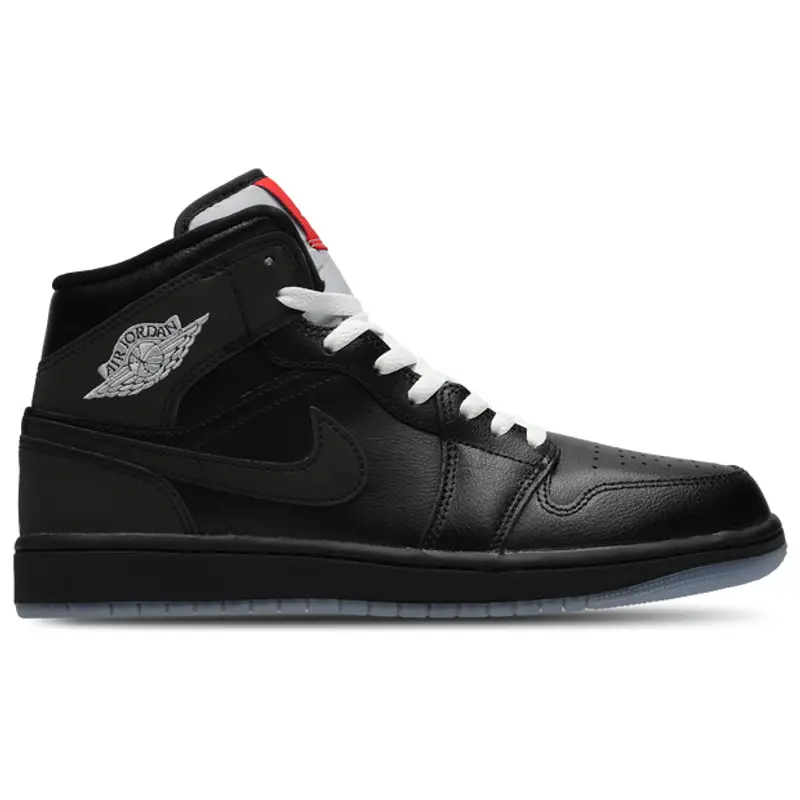 Jordan 1 Mid male Scarpe - Nero - Cuoio, Sintetico - Foot Locker