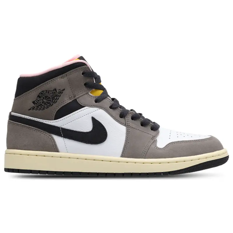 Aj1 Mid male Scarpe - Bianco - Cuoio, Sintetico - Foot Locker White