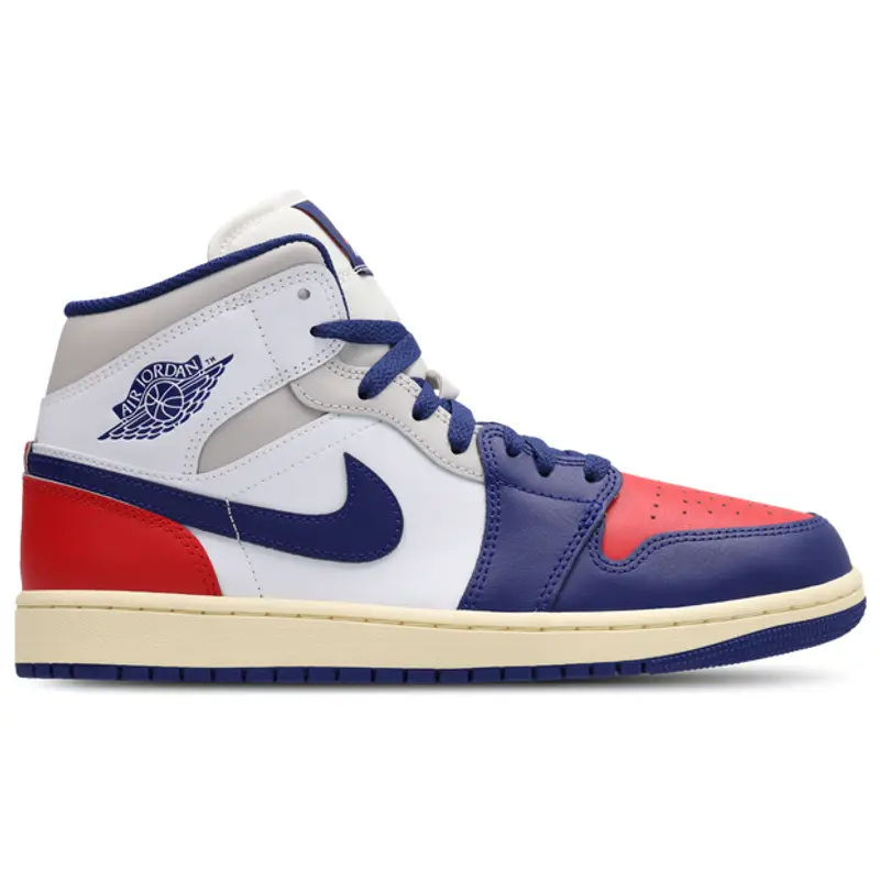 Aj1 Mid male Scarpe - Bianco - Cuoio, Sintetico - Foot Locker White