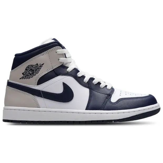 Aj1 Mid male Scarpe - Bianco - Cuoio, Sintetico - Foot Locker White