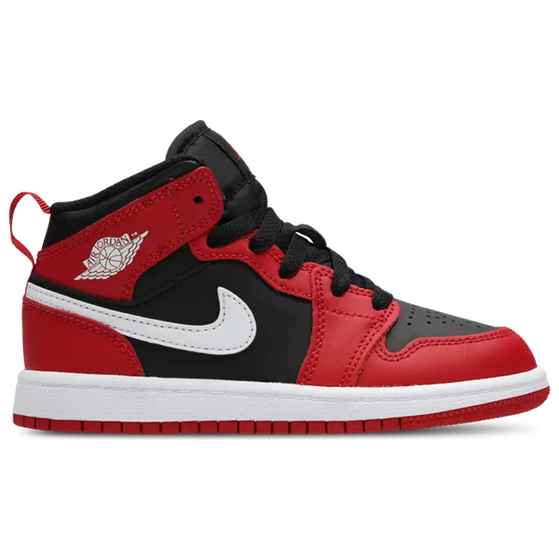 Jordan Aj1 Mid unisex Scarpe - Nero - Pelle - Foot Locker