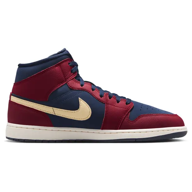 Aj1 Mid Uomo - Sneakers Rosso - - Cuoio, Sintetico Red