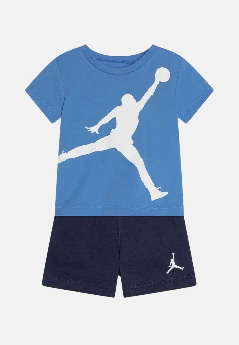 JORDAN Completino azzurro e blu da neonato con stampa logo Jumpman