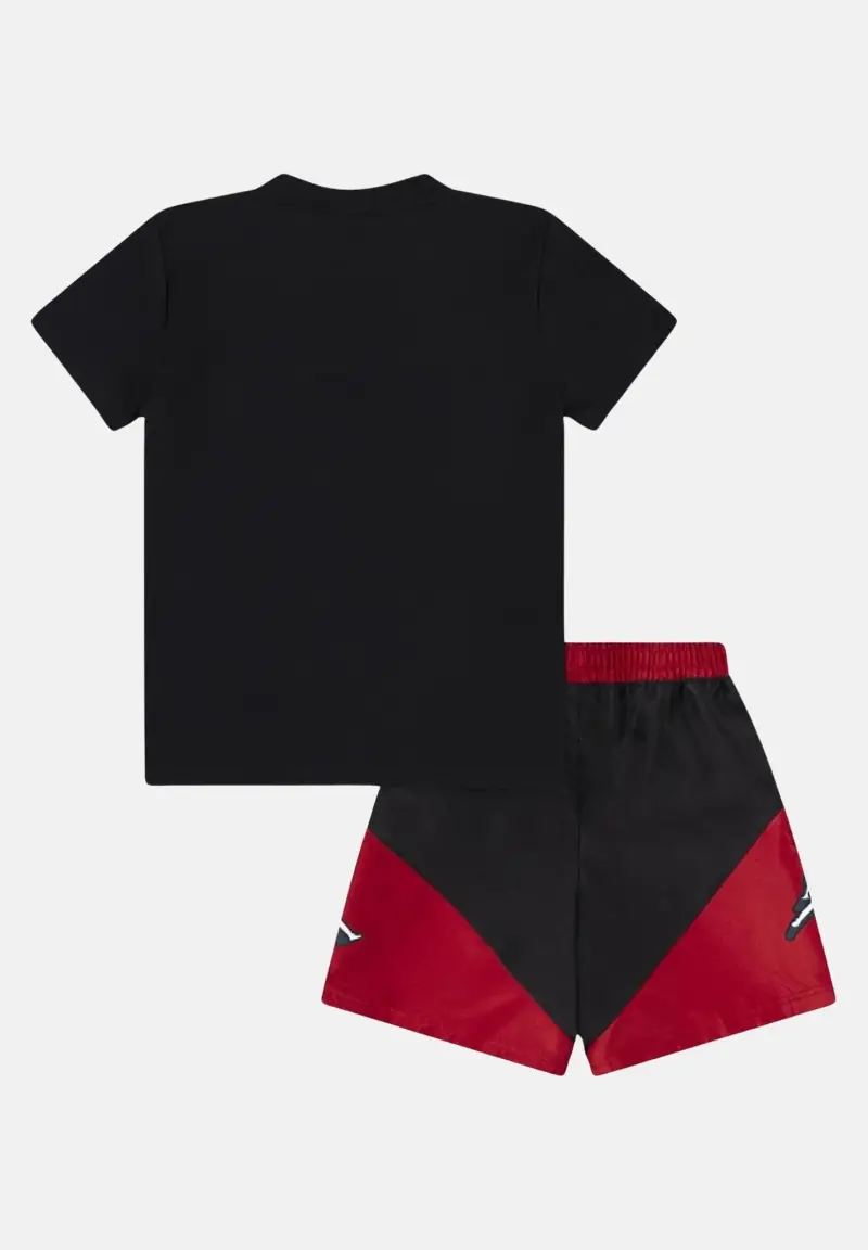 Completino Jumpman Stacked nero e rosso da bambino miniatura 2