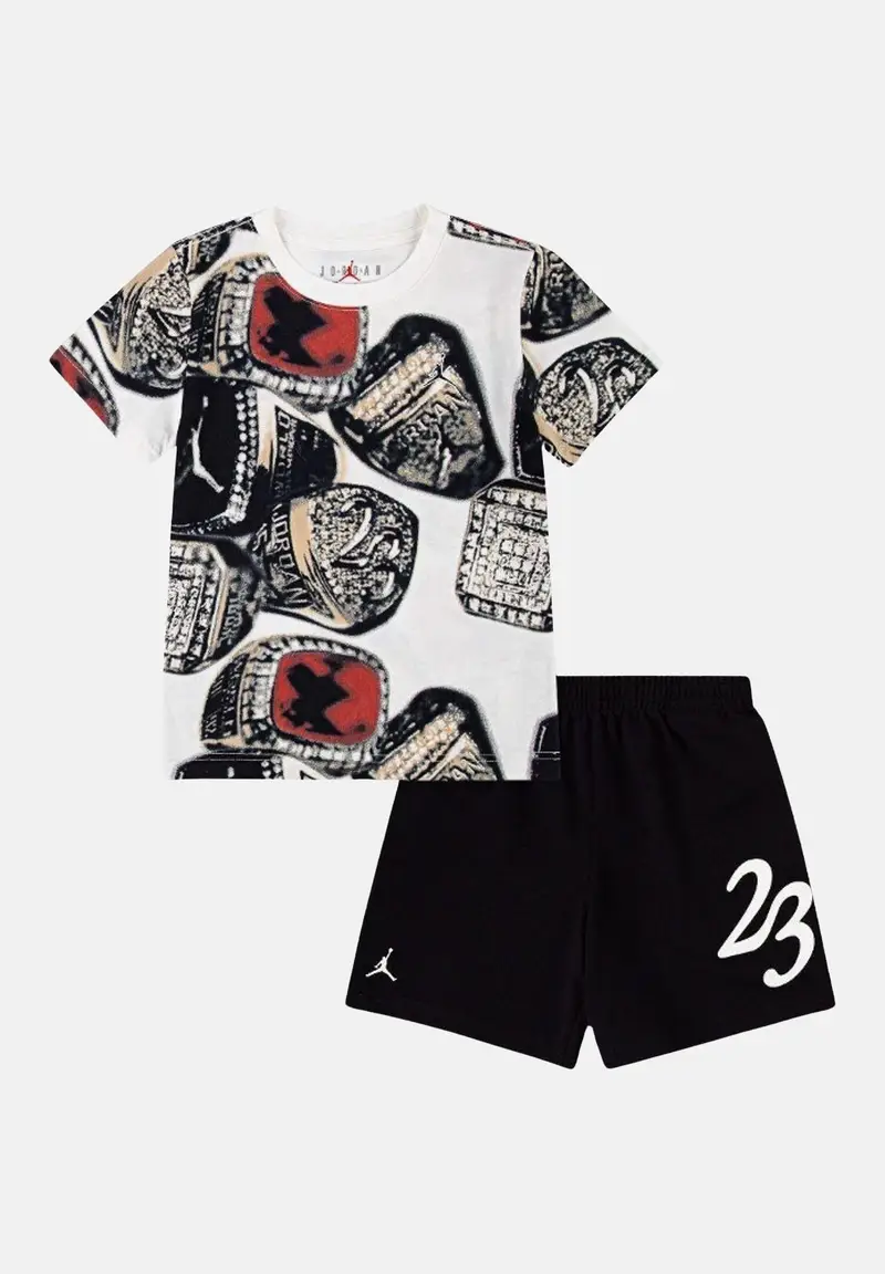 JORDAN Completino MVP Ring bianco e nero per bambino e bambina