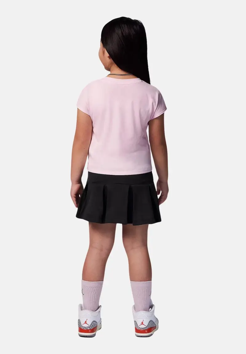 Completino rosa e nero da bambina con stampa logo miniatura 2