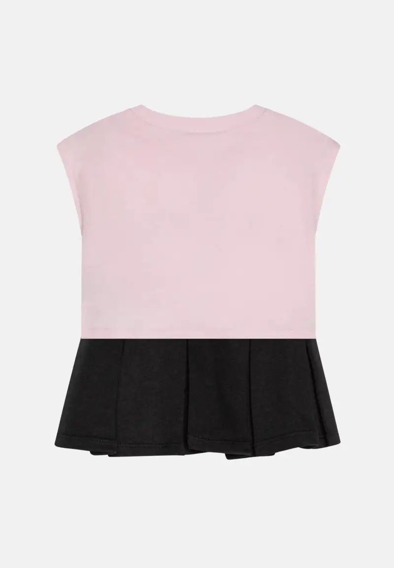 Completino rosa e nero da neonato con stampa logo miniatura 2