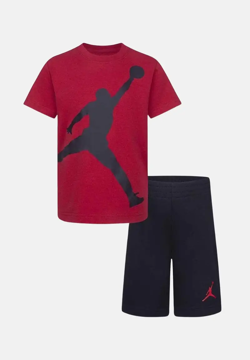 JORDAN Completino rosso e nero da bambino con stampa logo Jumpman