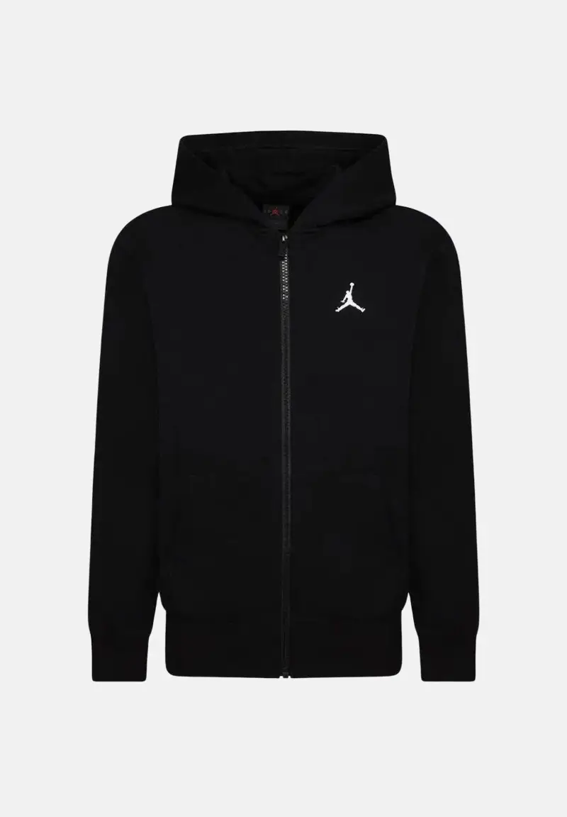 Felpa con zip MJ Brooklyn nera per bambino e bambina