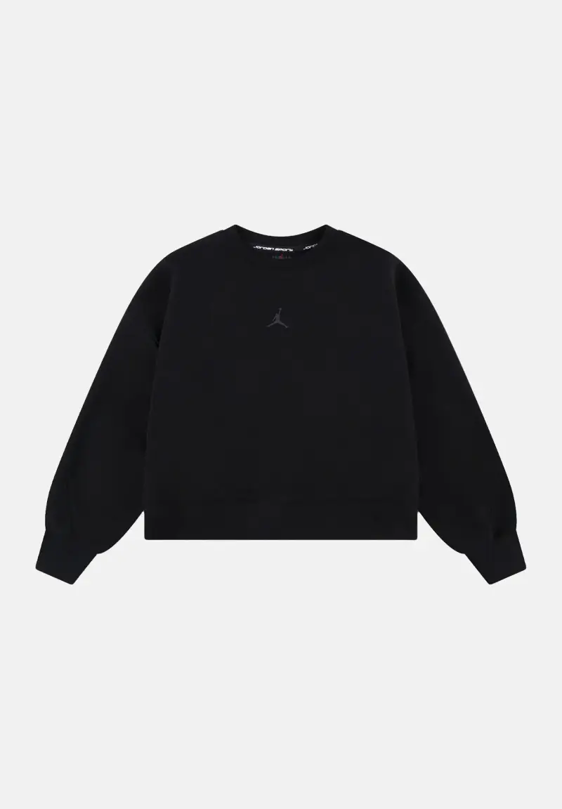 Felpa girocollo nera da bambina con logo