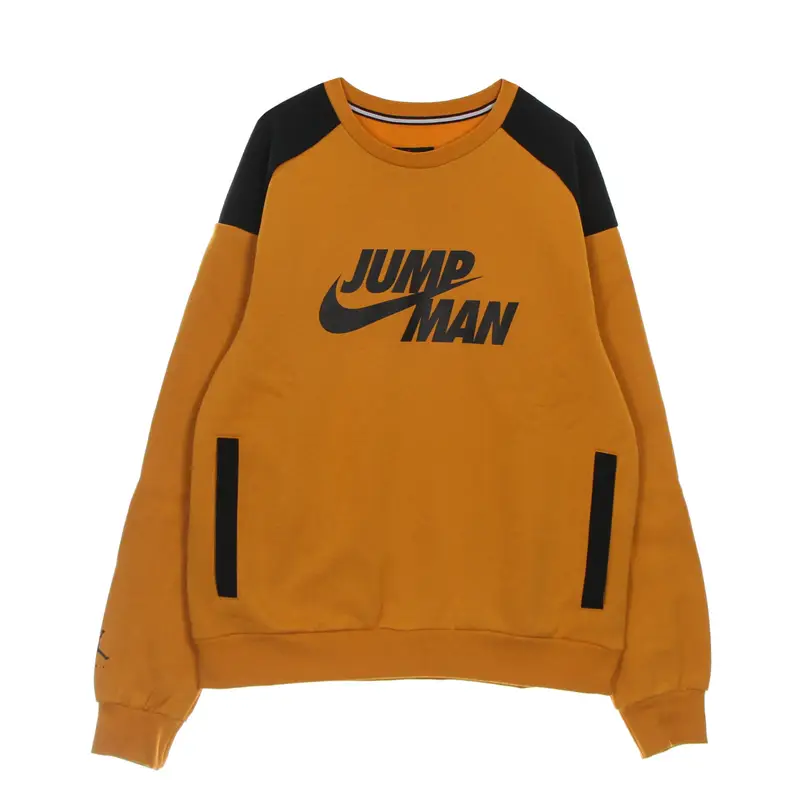 Felpa Girocollo Uomo Jumpman Fleece Crew Light Curry/black