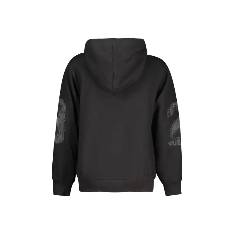 Felpa Maniche Lunghe Unisex Nera Stampa Logo Nero miniatura 2