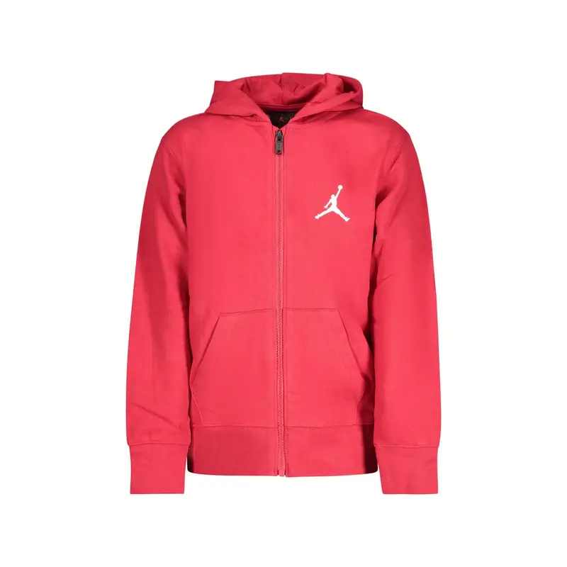 Felpa Maniche Lunghe Unisex Rossa Zip Ricamo Rosso