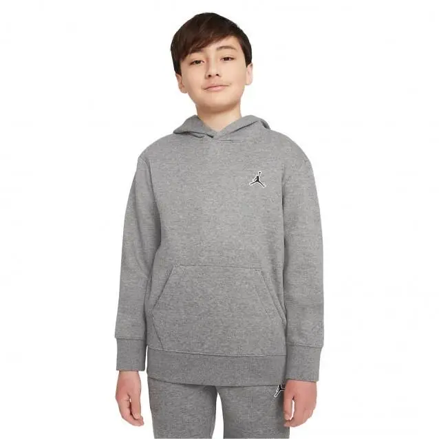 Felpa ragazzo jordan essentials grigio in cotone garzato | Jordan