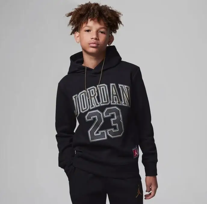 Felpa ragazzo jordan hbr hoodie - nero | Jordan