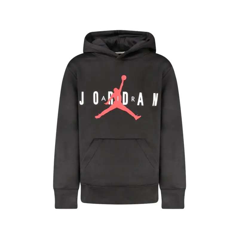 Felpa Uomo Nera Cappuccio Felpata Logo Nero