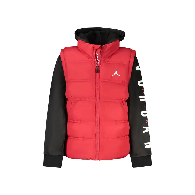 Jordan Giubbotto Uomo Rosso con Zip e Cappuccio