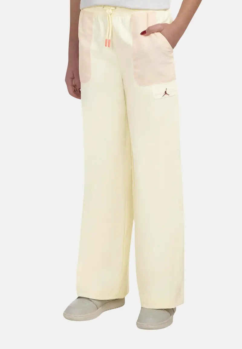 JORDAN Pantalone sportivo burro da bambina in tessuto utility