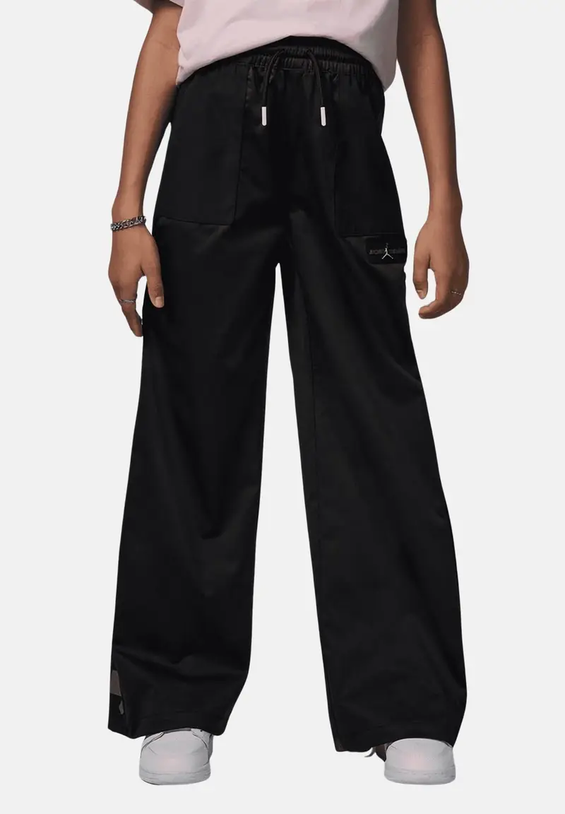 JORDAN Pantalone sportivo nero da bambina in tessuto utility