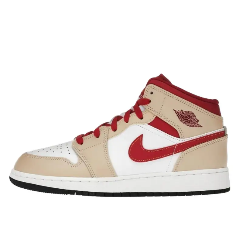 Scarpe 1 Mid Light Curry Cardinal | Jordan Rosso