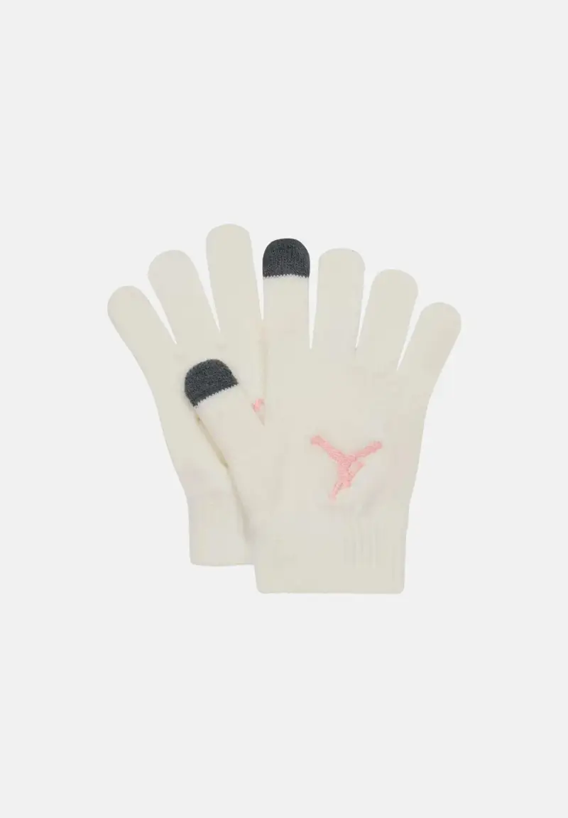 Set regalo composto da cappello e guanti panna e rosa da bambina miniatura 3