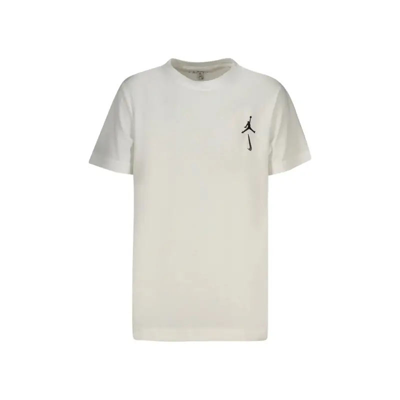 T-Shirt Maniche Corte Unisex Bianca Ricamo Bianco
