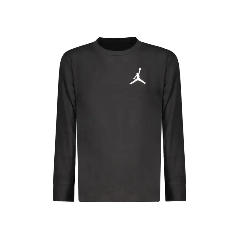 T-Shirt Maniche Lunghe Unisex Nera Ricamo Logo Nero