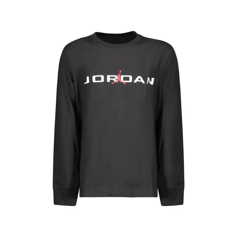 T-Shirt Maniche Lunghe Unisex Nera Stampa Logo Nero