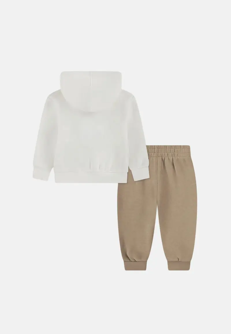 Tuta bianca e beige da neonato con logo Jumpman miniatura 2