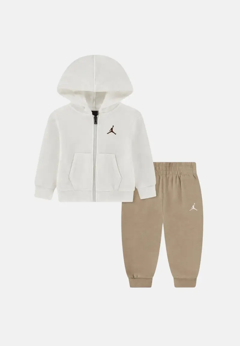 Tuta bianca e beige da neonato con logo Jumpman