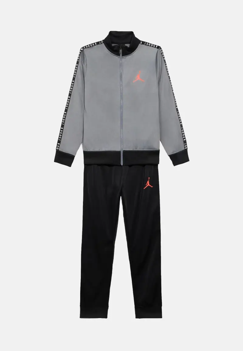 Tuta grigia e nera da bambino con bande logate