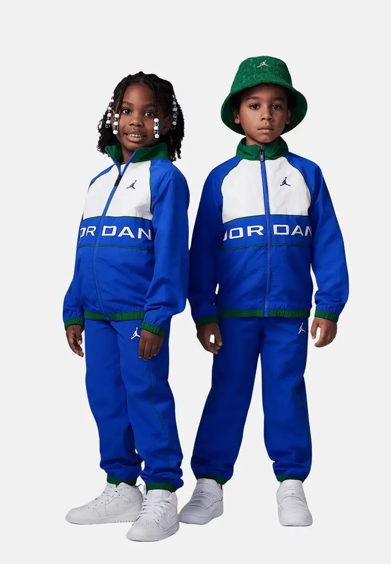JORDAN Tuta WIND BREAKER PIPING blu per bambino e bambina