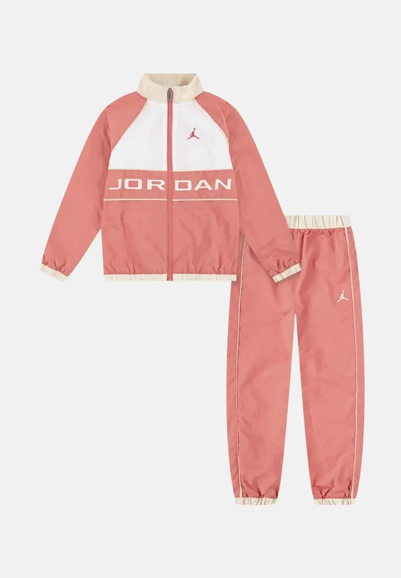 JORDAN Tuta WIND BREAKER PIPING rosa da neonato