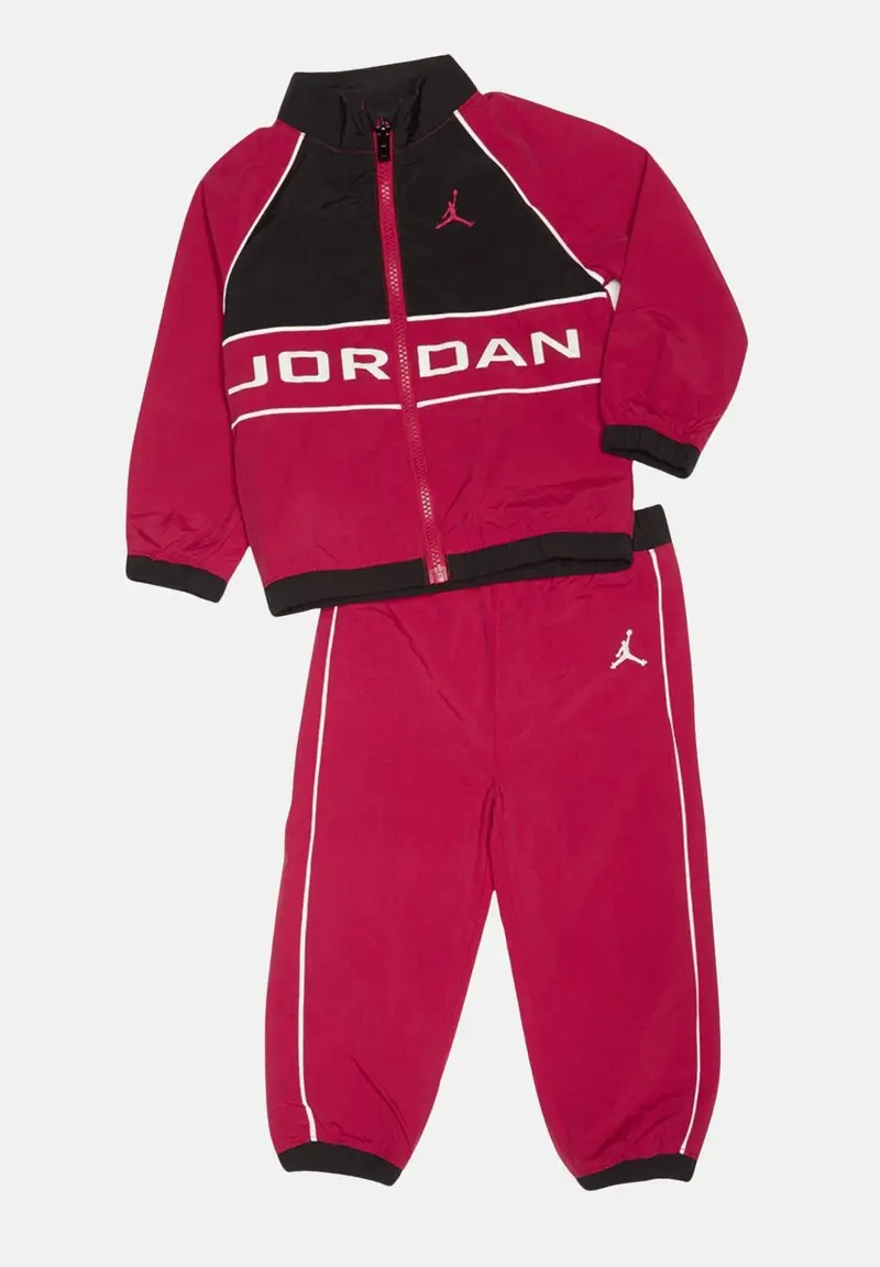 JORDAN Tuta WIND BREAKER PIPING rossa per bambino e bambina