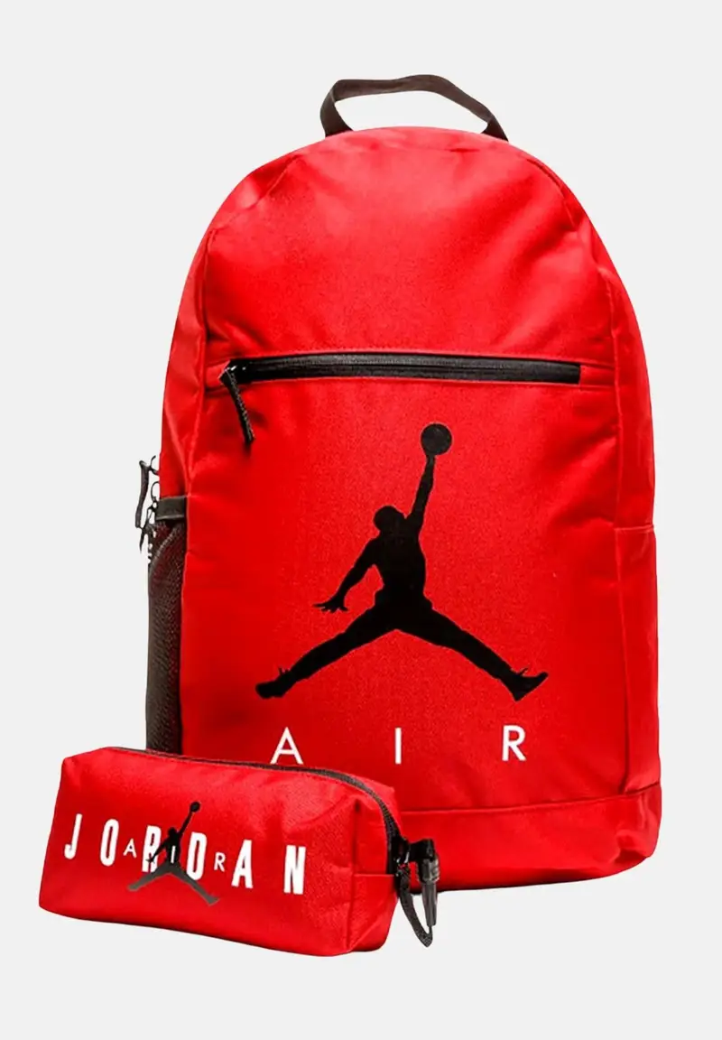 JORDAN Zaino rosso per bambino e bambina con astuccio