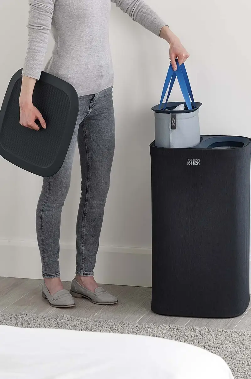 cesto della biancheria 60 L Nero miniatura 4