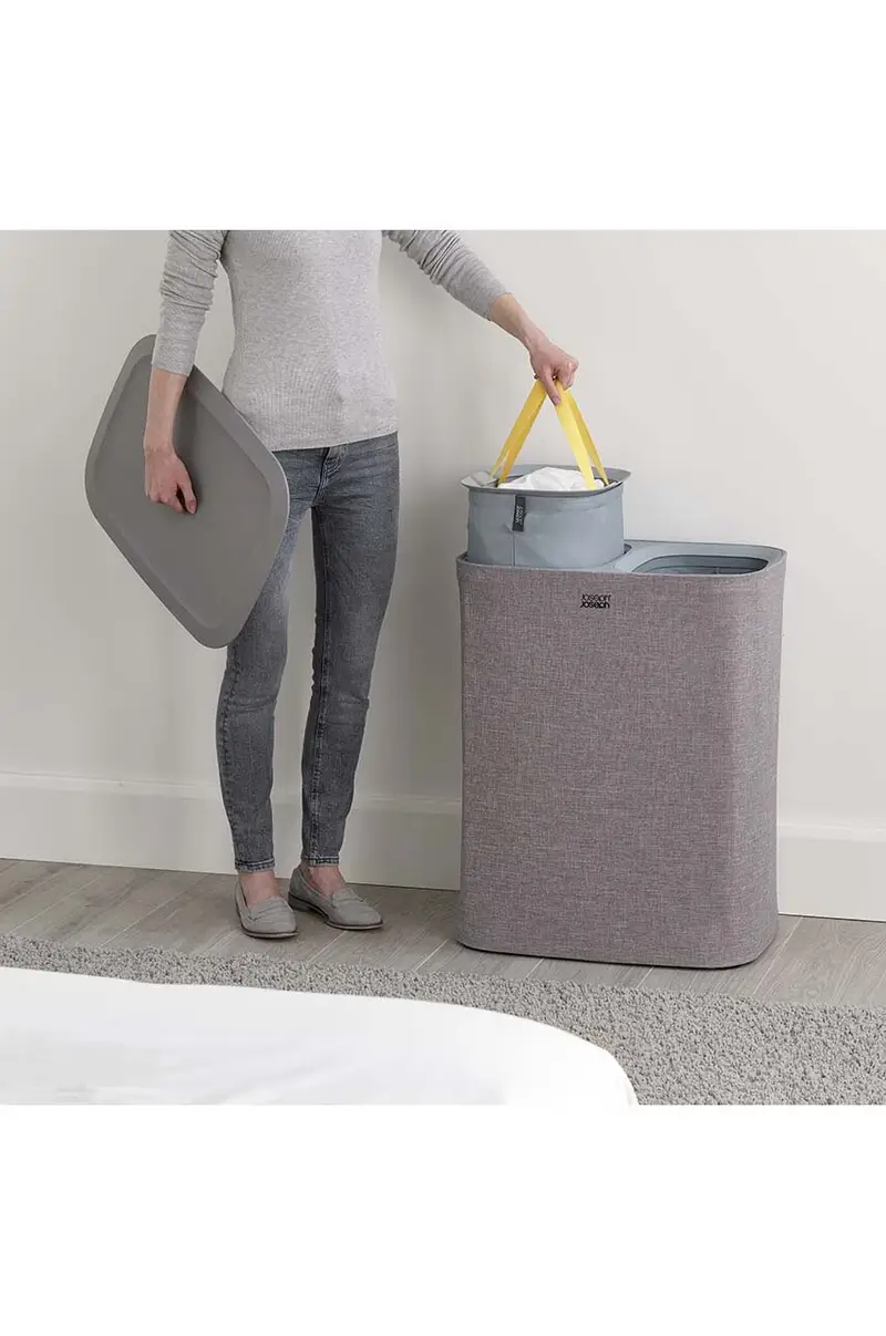 cesto della biancheria 90 L Grigio miniatura 4