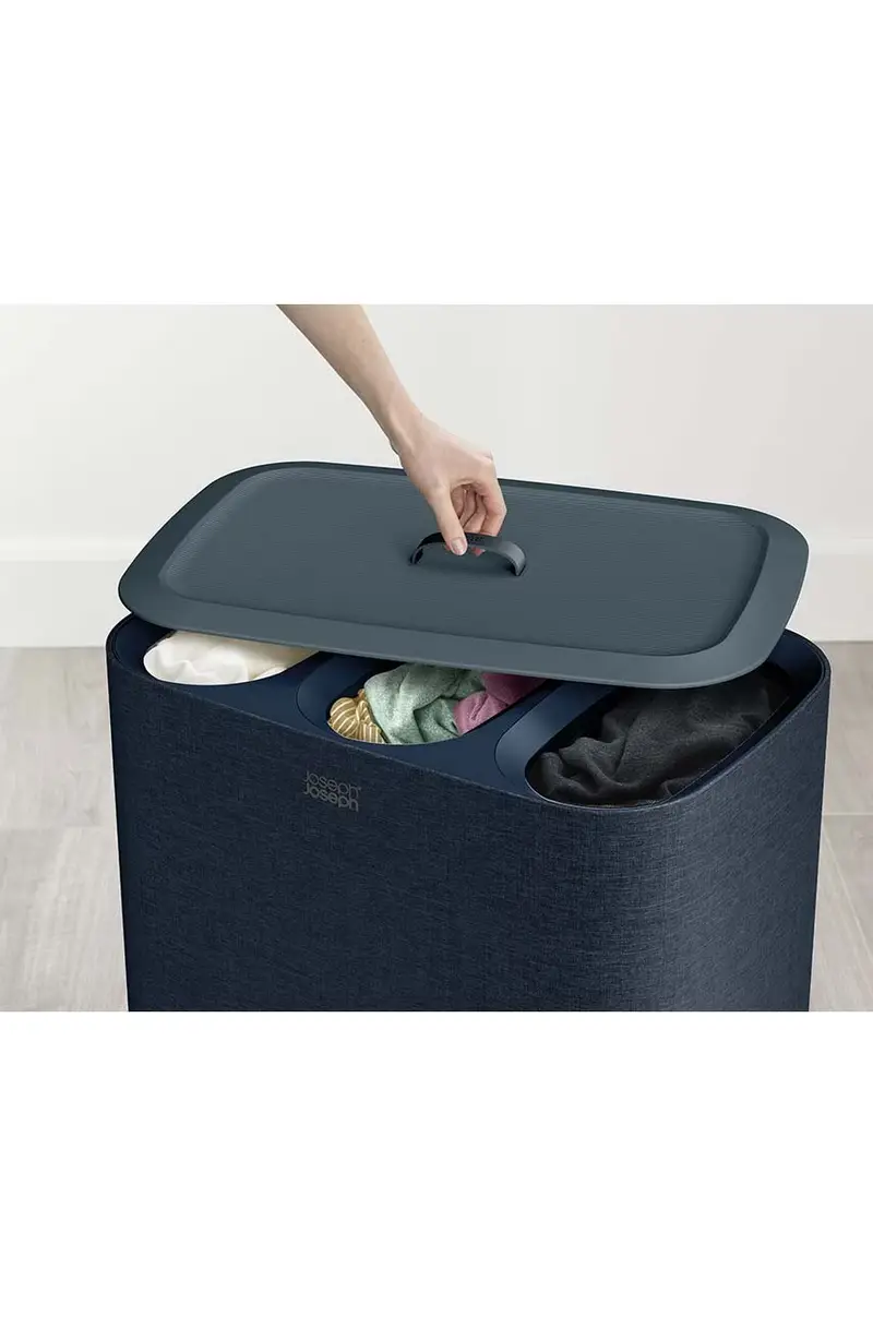 cesto della biancheria 90 L Nero miniatura 3