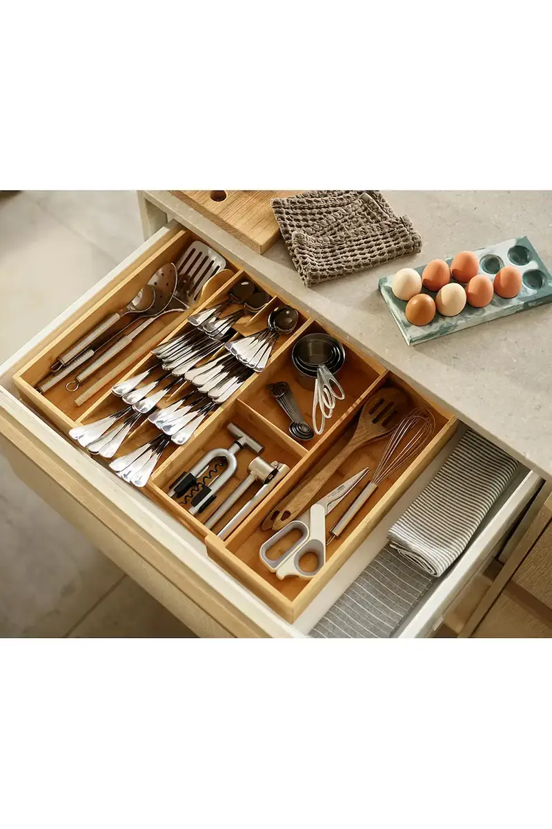 organizzatore per coltelleria Drawerstore colore beige miniatura 5