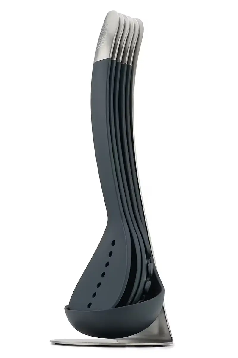 set accesori da cucina con supporto Nest 100 Collection pacco da 5 colore nero