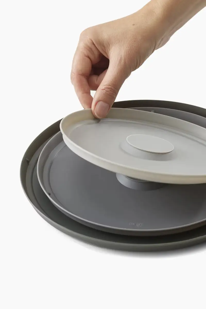 set contenitori portaoggetti con coperchio Nest Prep&Stor 1, 5 / 2, 1 / 3, 8 / 5 L pacco da 4 colore grigio miniatura 5